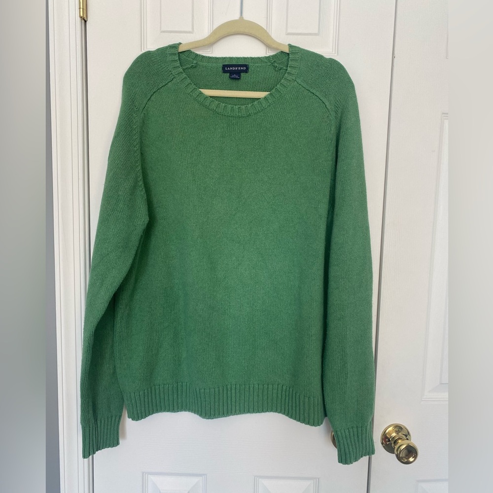Lands' End Green Crewneck Sweater